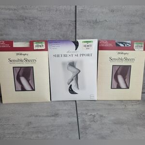 Vintage Worthington Sensible Sheers Super Shaper Sheer Caress Navy Pantihose Lot